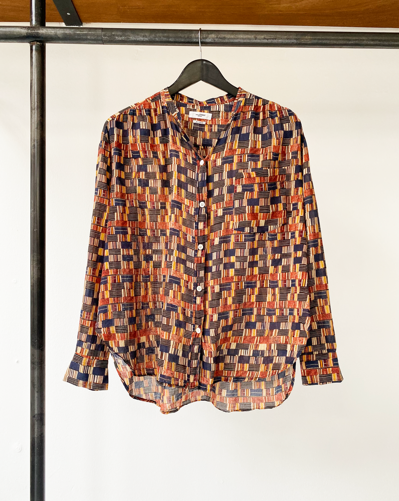 Isabel Marant Étoile wide brown pattern shirt size 36