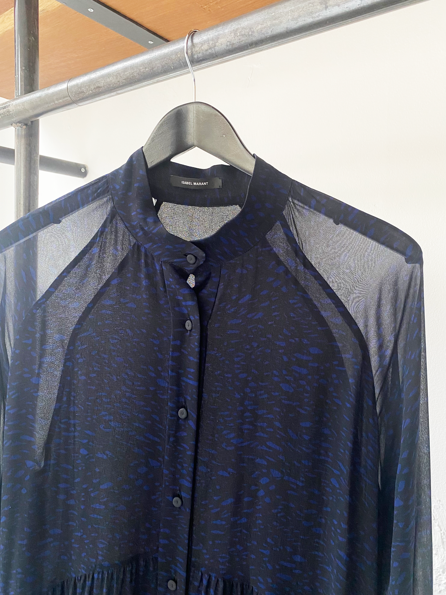 Isabel Marant black and blue pattern dress size S