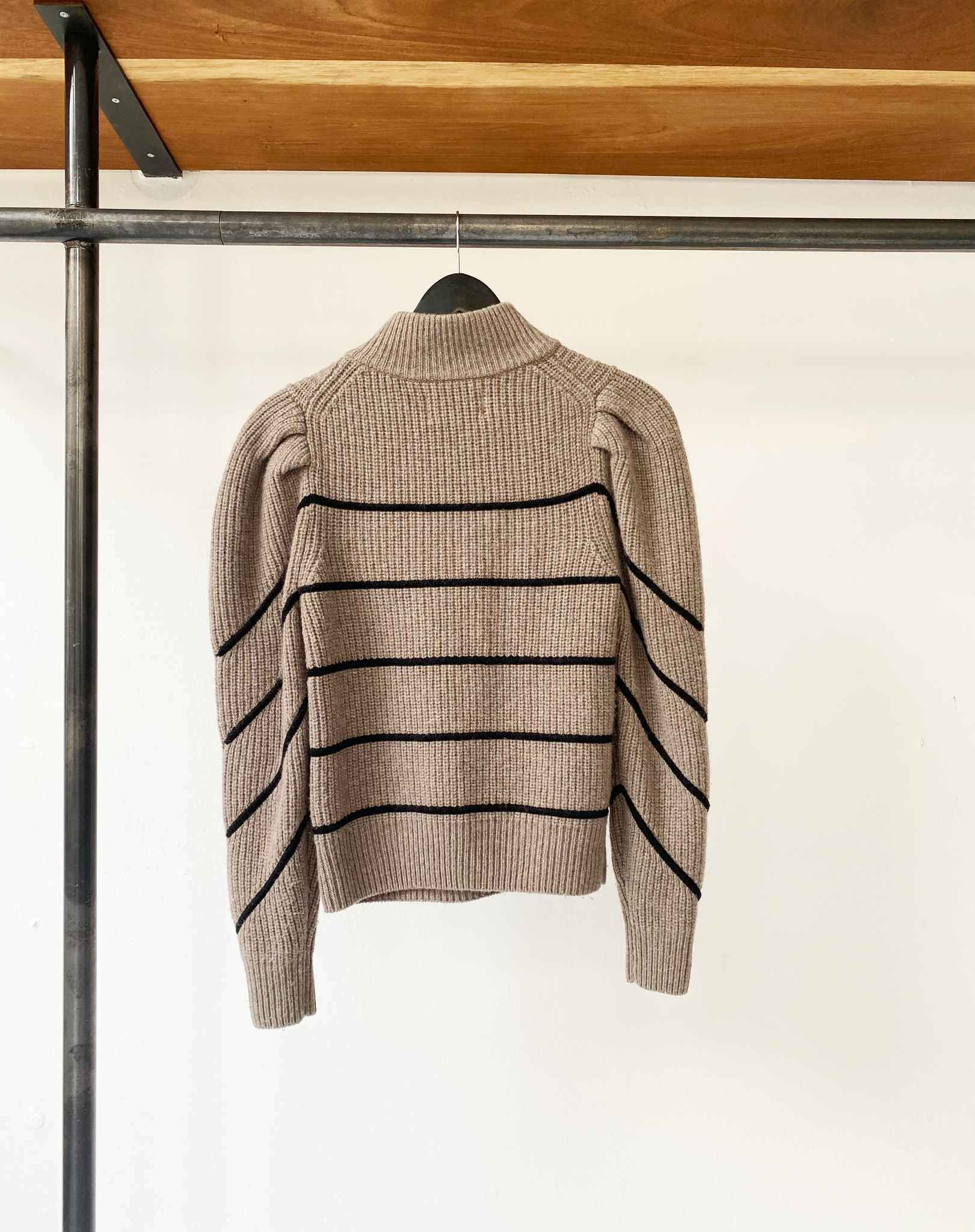 ba&sh wool striped zip knit sweater size 1