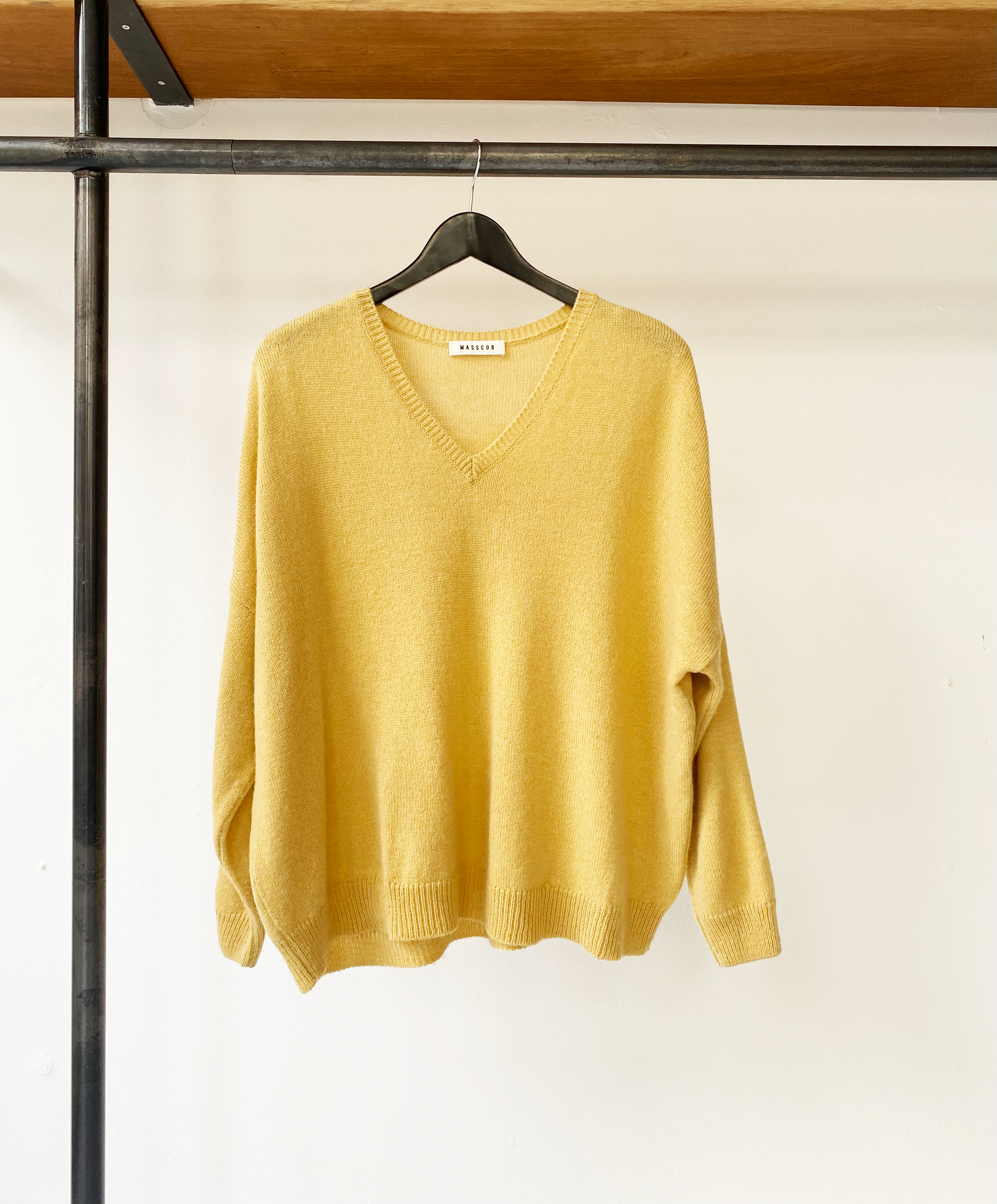 Masscob wool-alpaca soft yellow knit size L