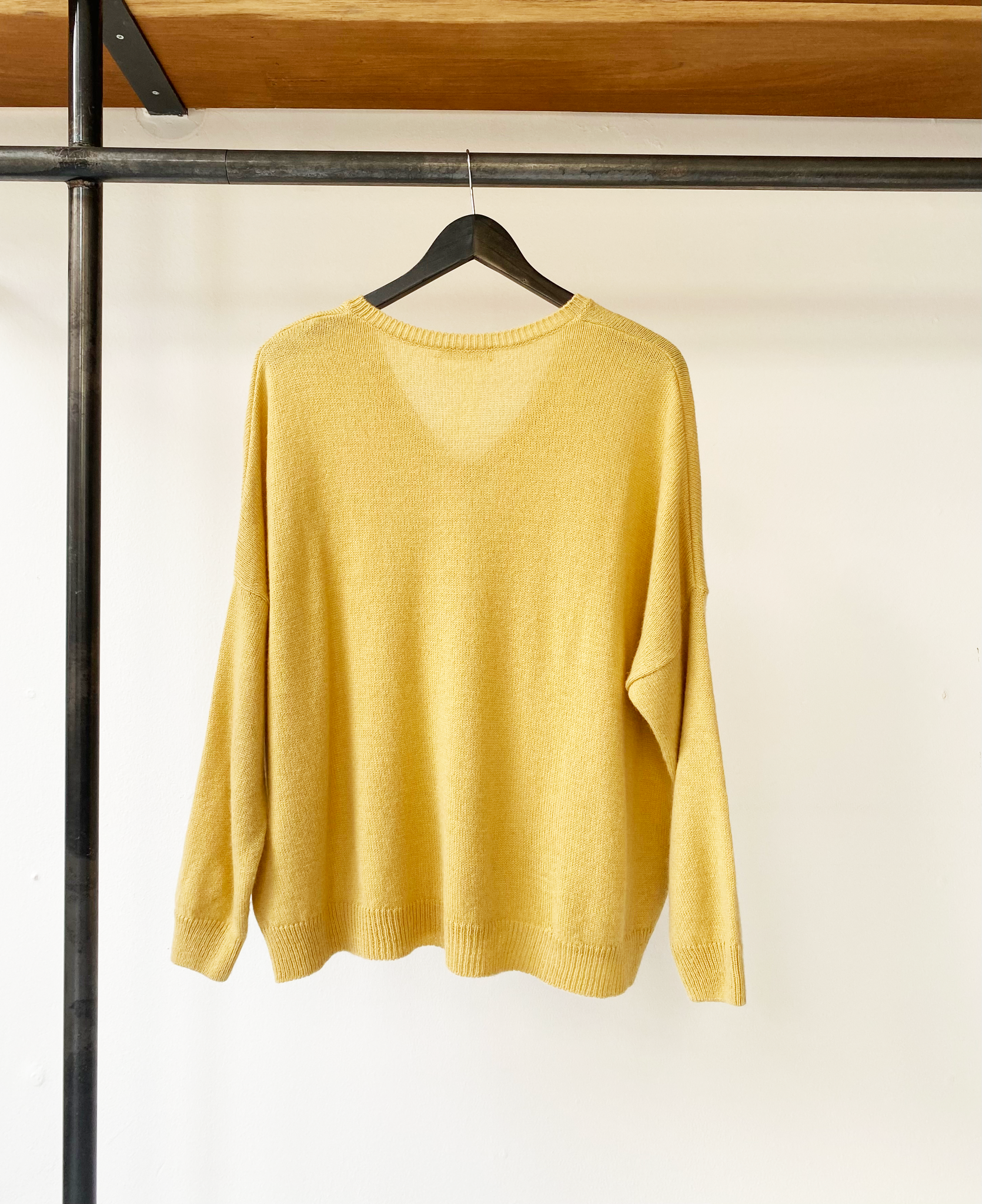 Masscob wool-alpaca soft yellow knit size L
