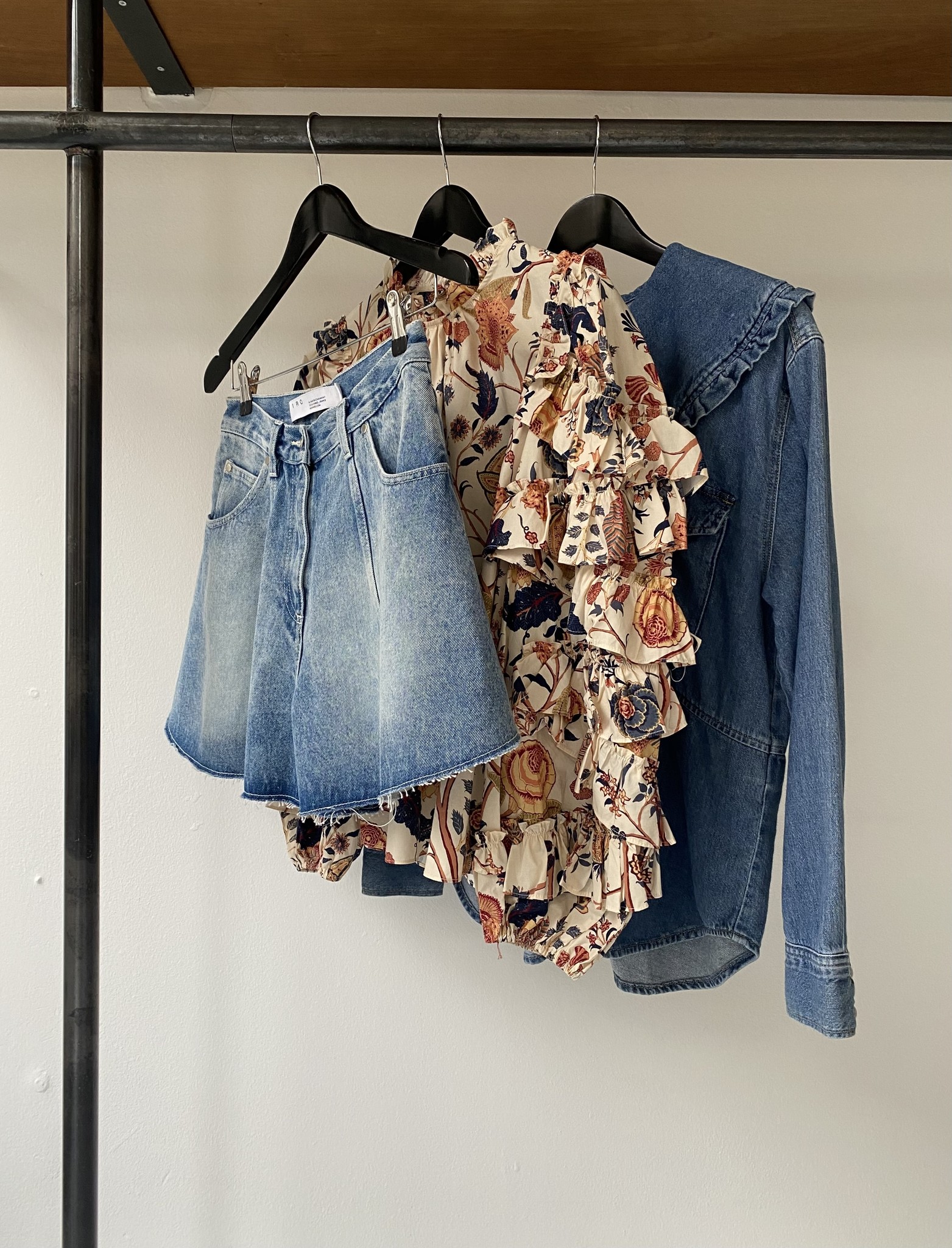 IRO rajo denim wide skirt size 36