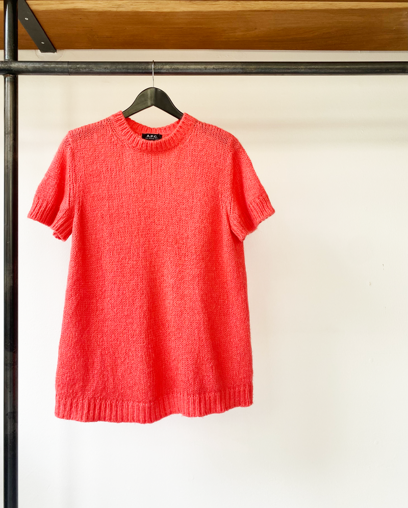 A.P.C. neon pink mohair knit size L