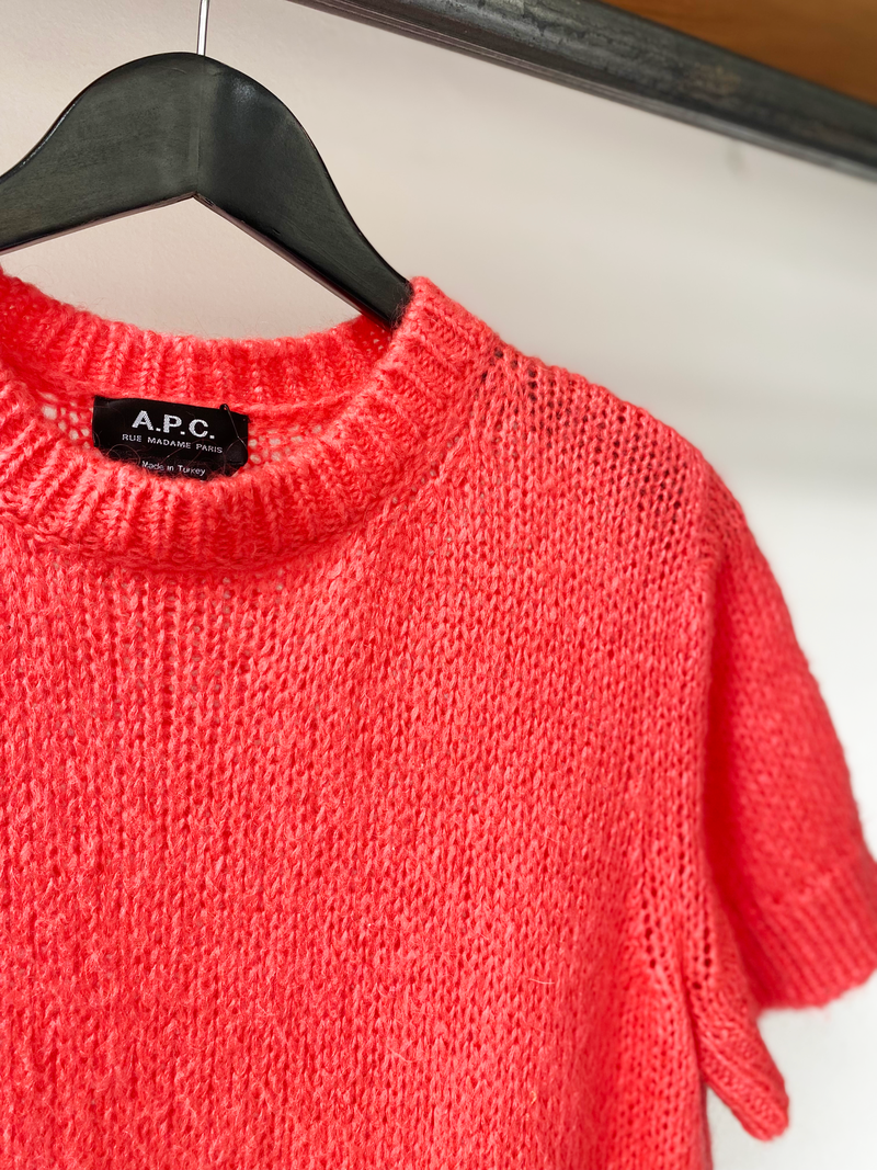 A.P.C. neon pink mohair knit size L
