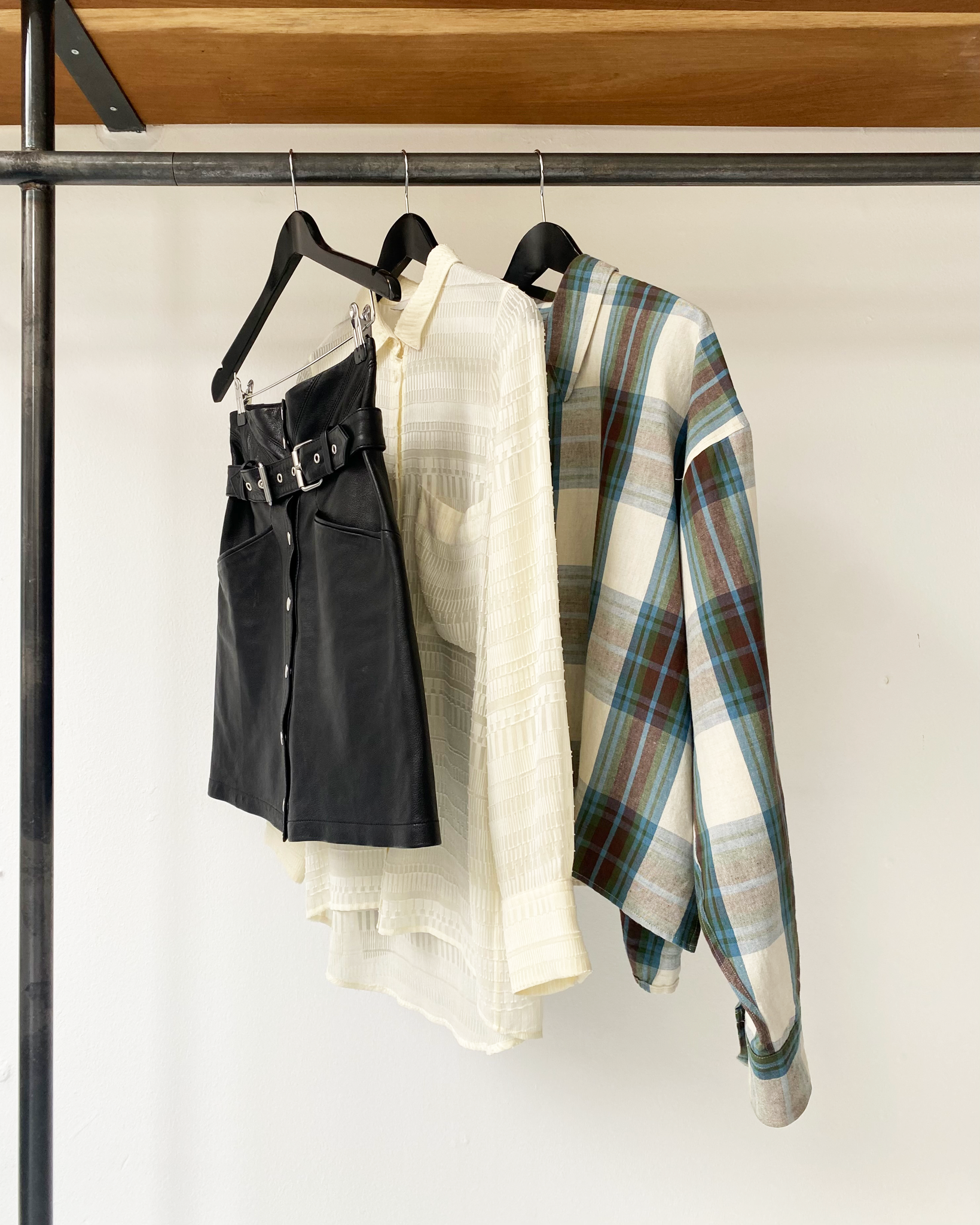 The Kooples lamb leather button belted skirt size 2