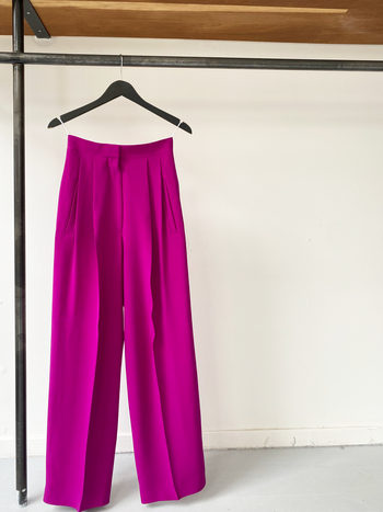 Céline silk double pleated fuchsia trousers size fr36