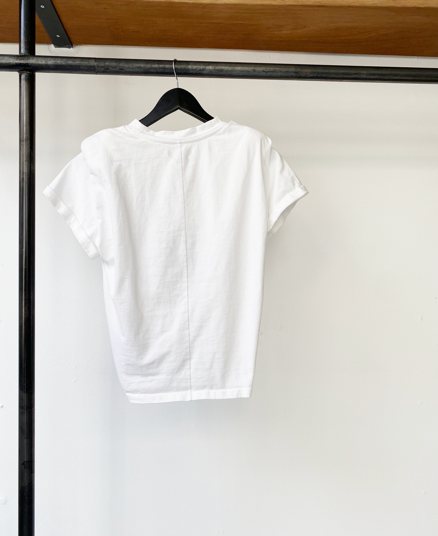 Isabel Marant white cotton shoulder pad t-shirt size S