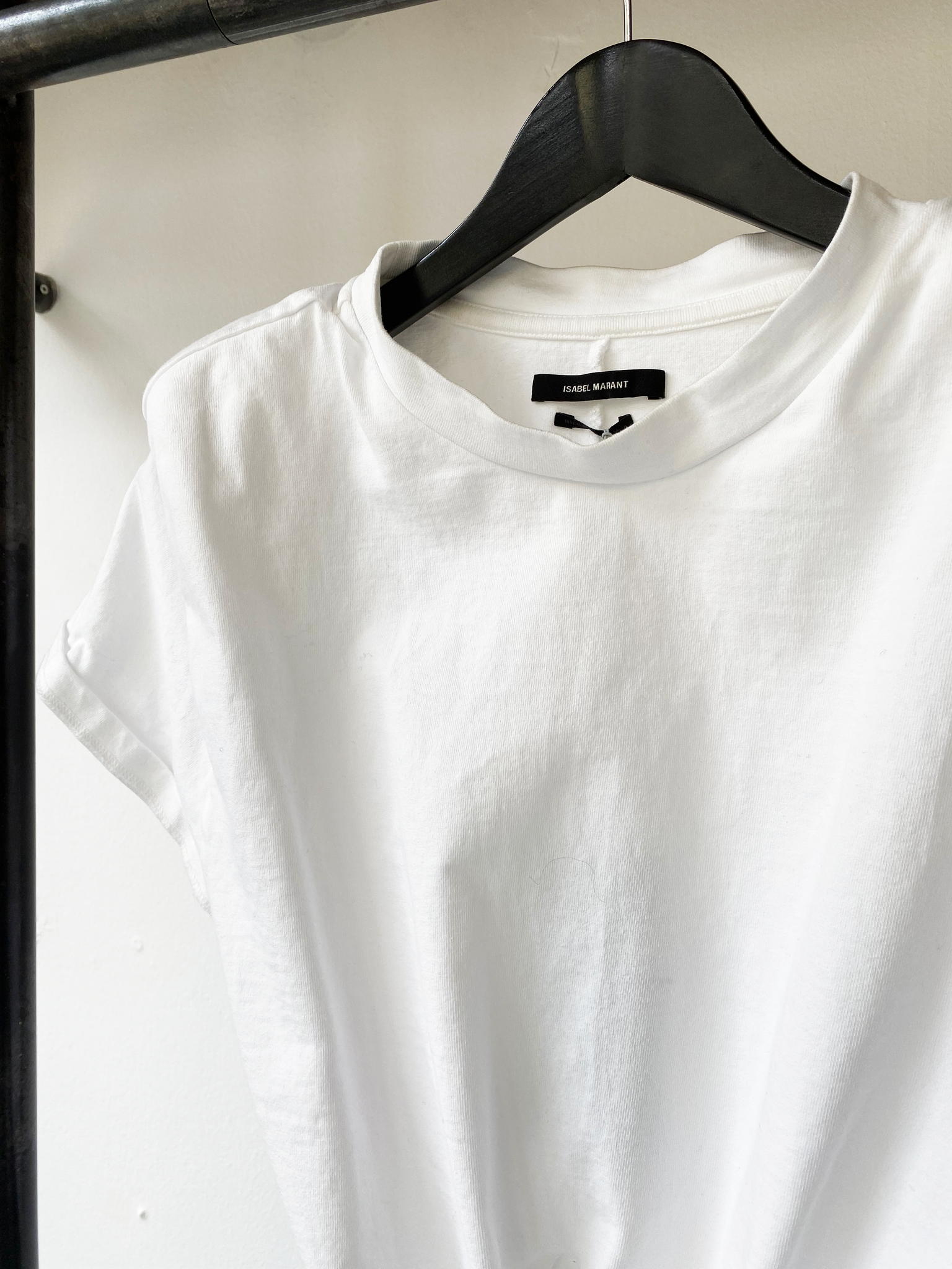 Isabel Marant white cotton shoulder pad t-shirt size S