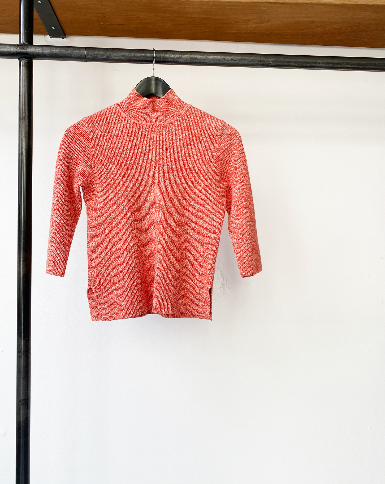 GANNI orange-white ribbed top size XS