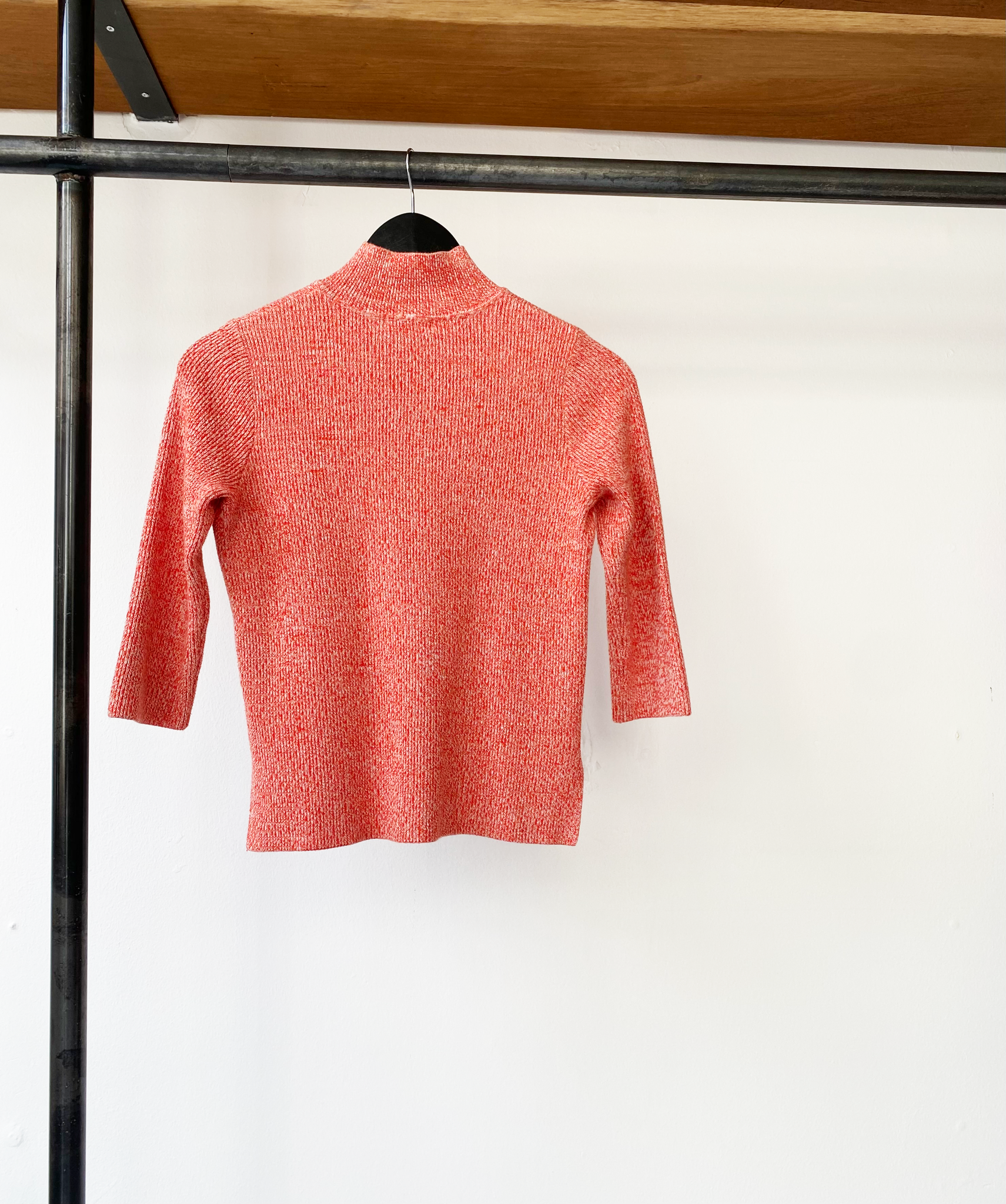 GANNI orange-white ribbed top size XS