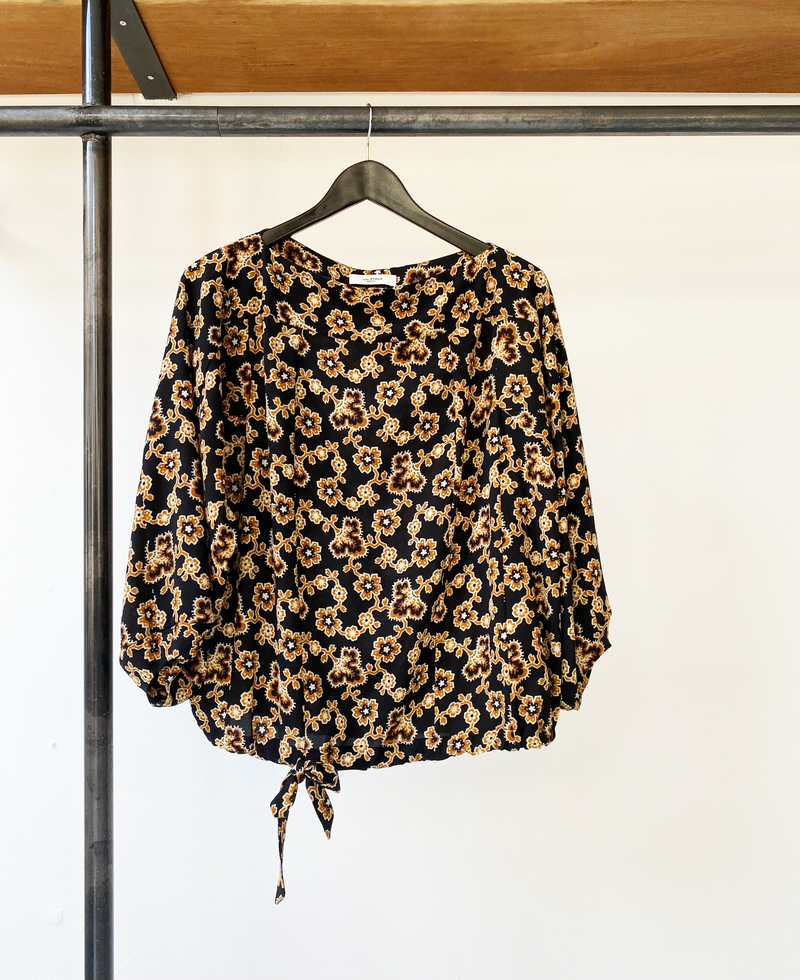 Isabel Marant Étoile gold brown floral print top size 36