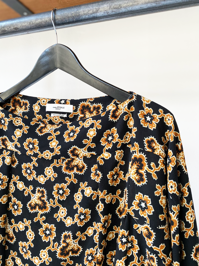 Isabel Marant Étoile gold brown floral print top size 36