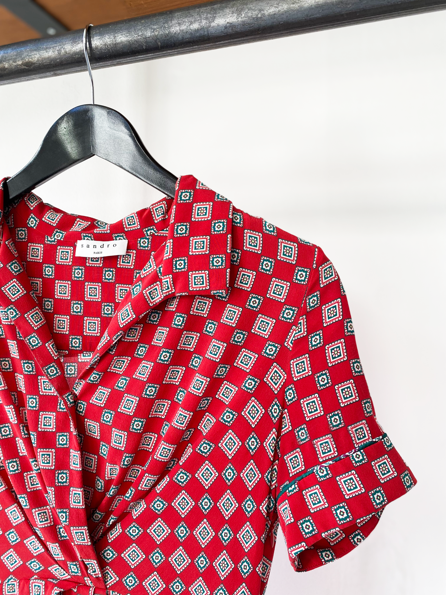 Sandro silk pattern dress size 36