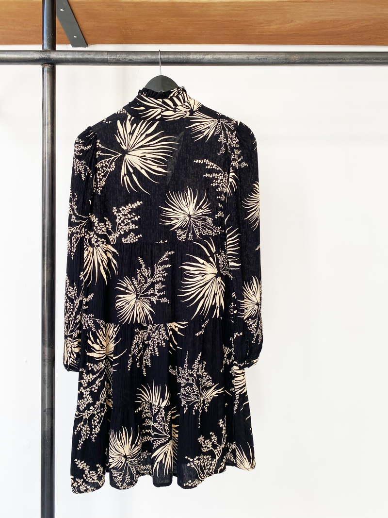 ba&sh black-ecru floral dress size 0