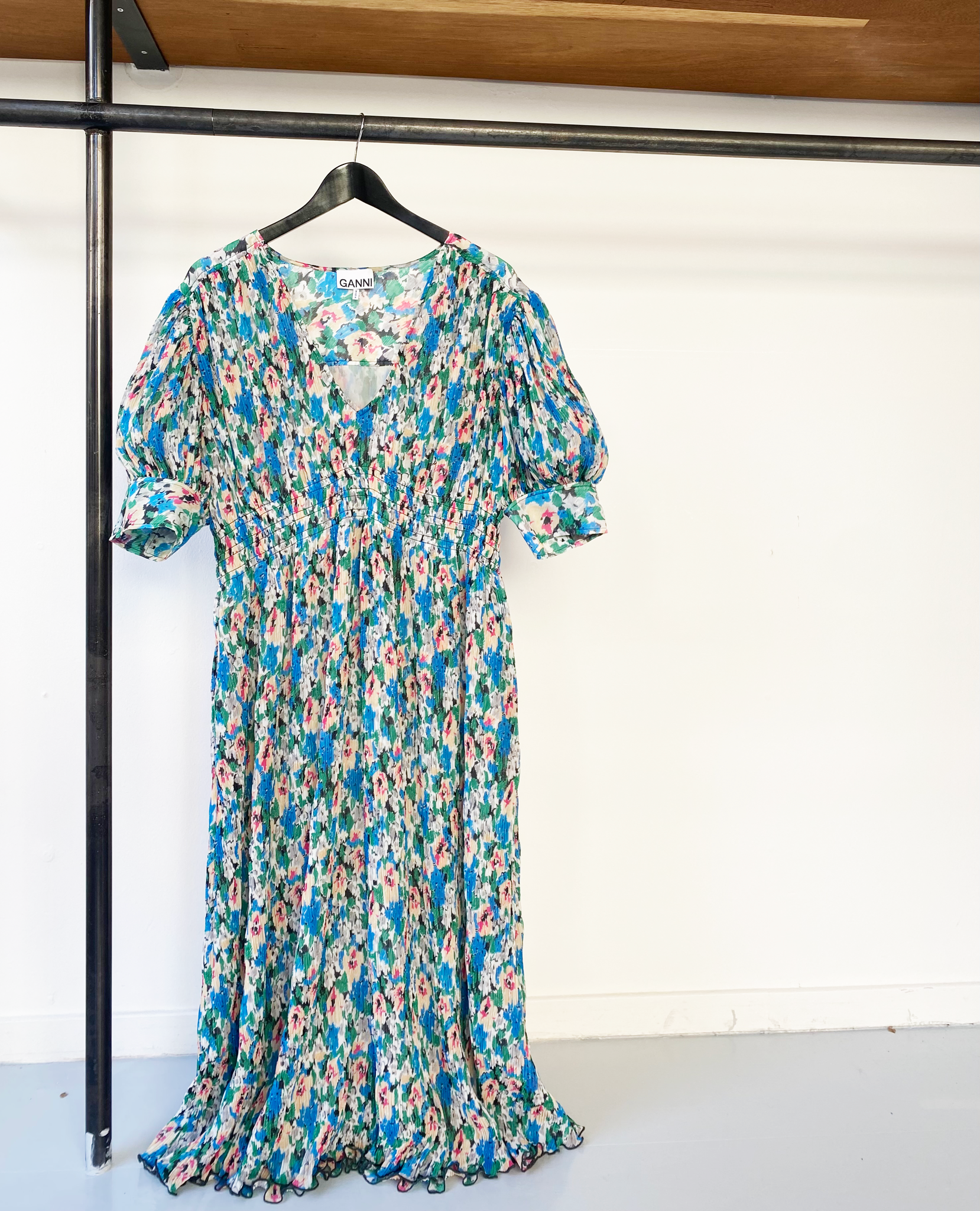 GANNI pleated maxi dress size 40