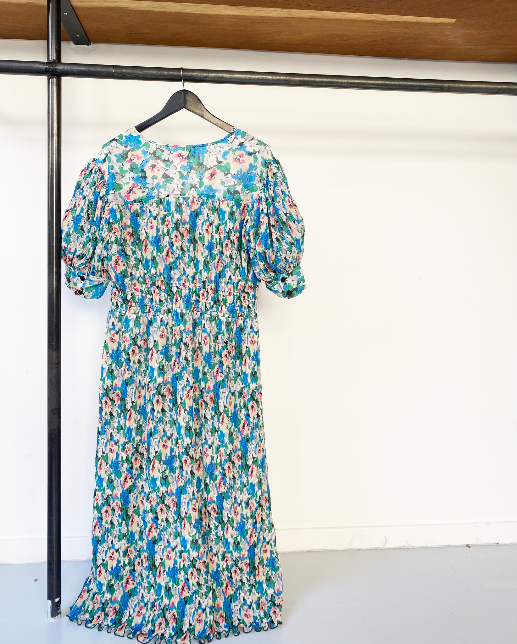 GANNI pleated maxi dress size 40