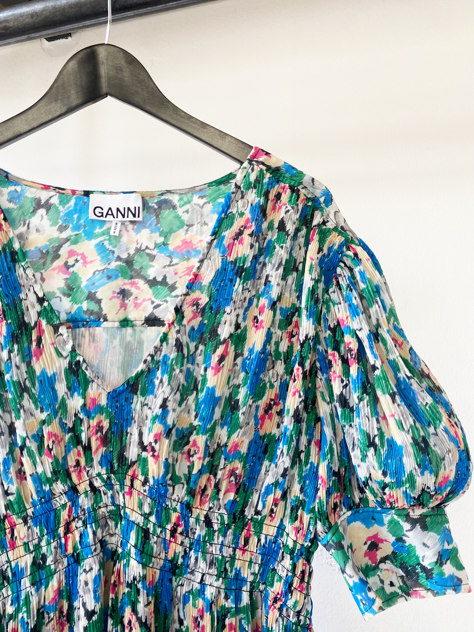 GANNI pleated maxi dress size 40