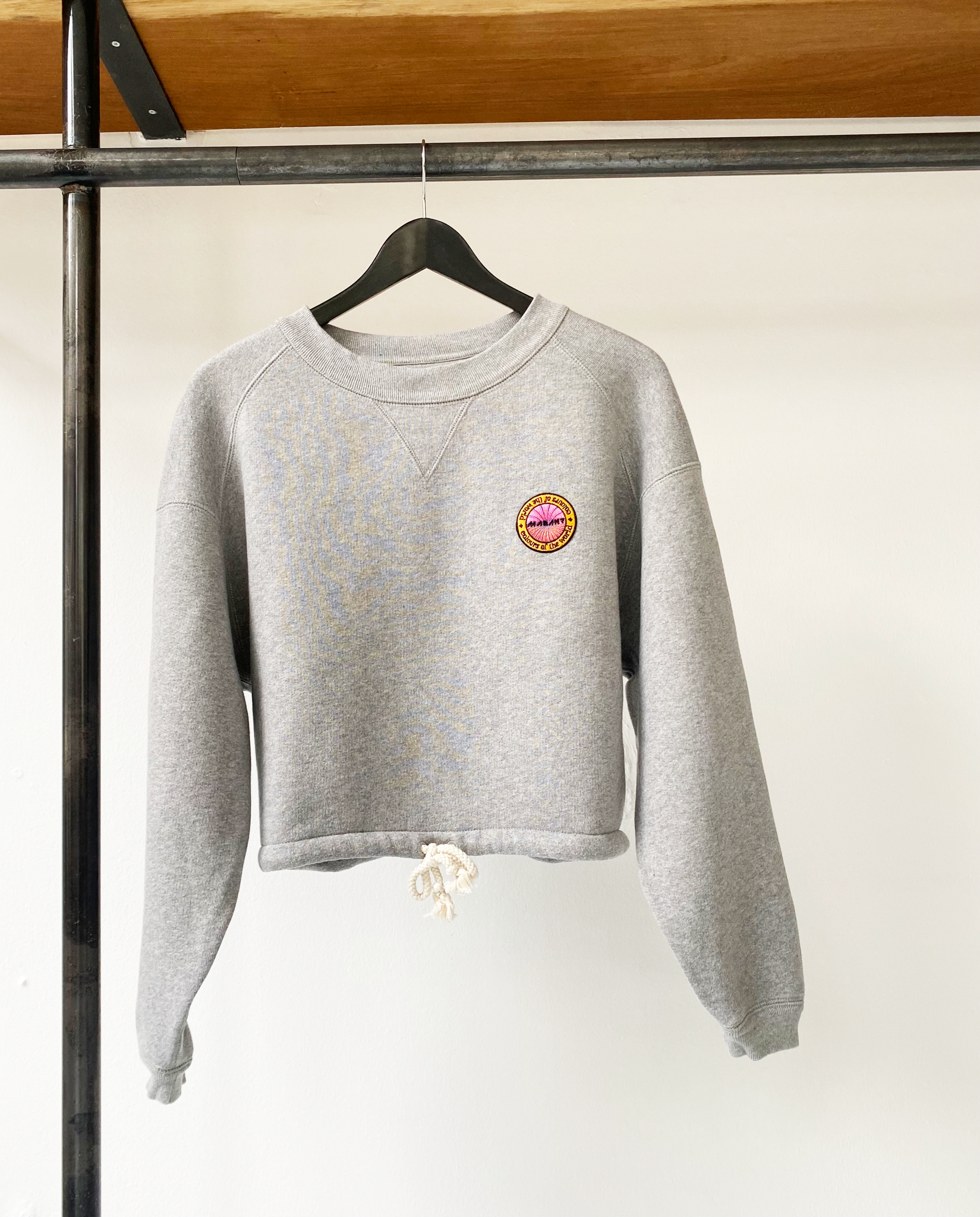 Isabel Marant cropped logo patch sweater size 34