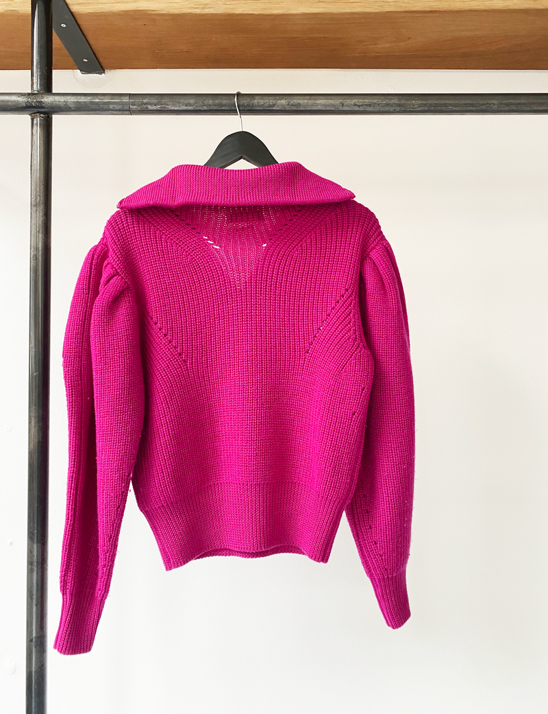 Isabel Marant fuchsia zipper knitted sweater size 38
