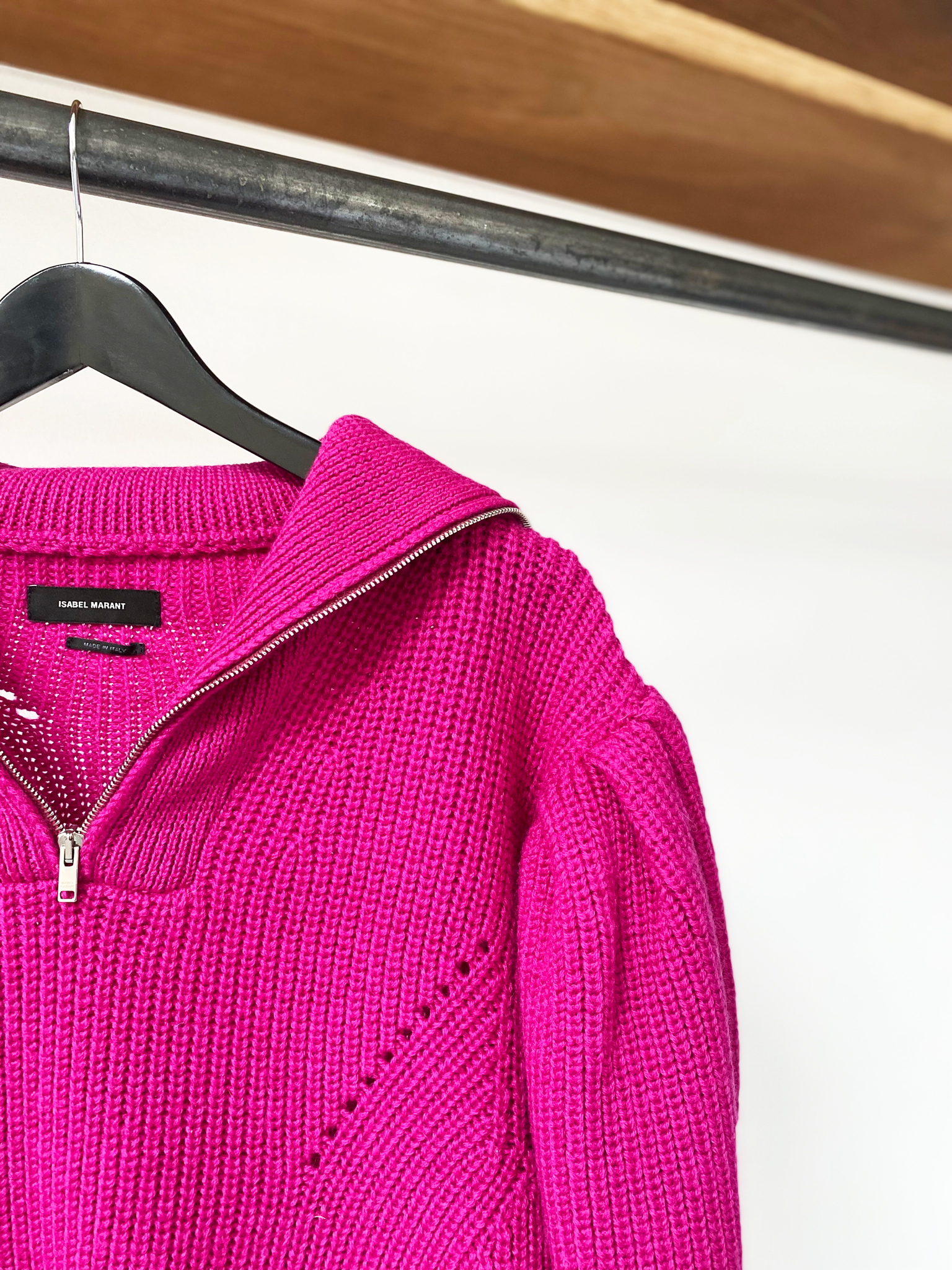 Isabel Marant fuchsia zipper knitted sweater size 38