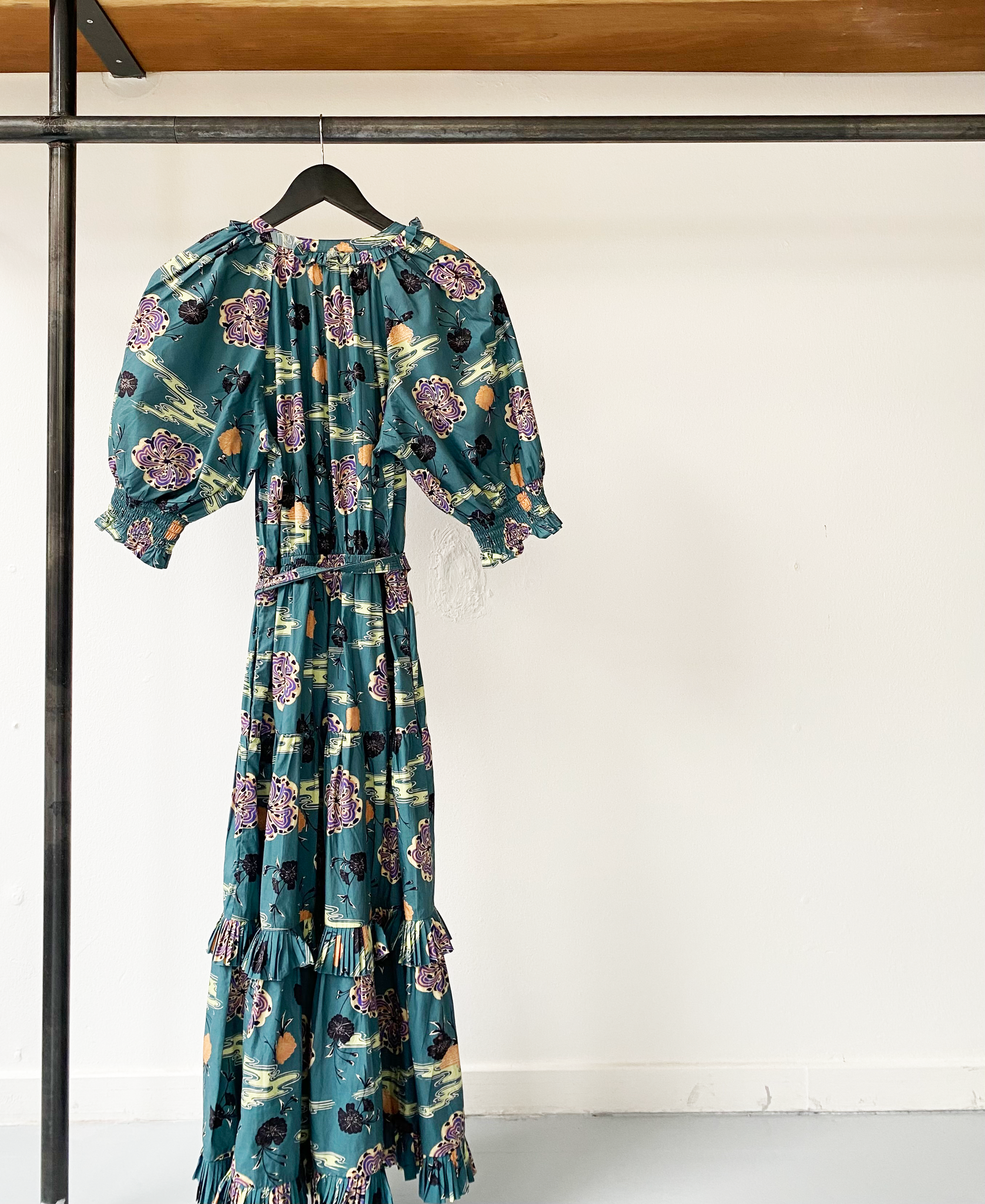 Ulla Johnson petrol floral maxi dress size 6