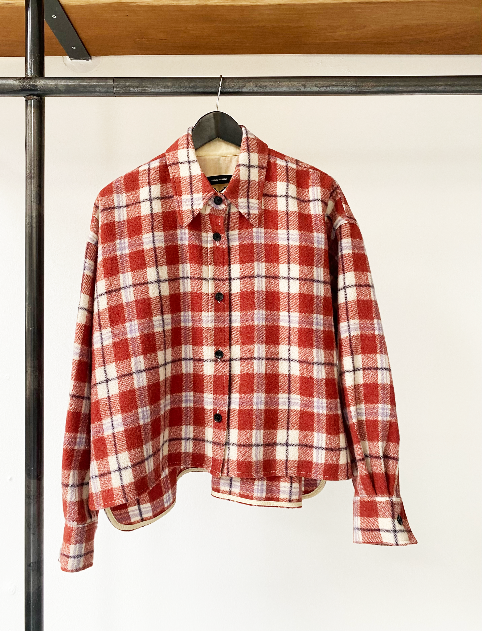 Isabel Marant wool wide check print shirt size fr38
