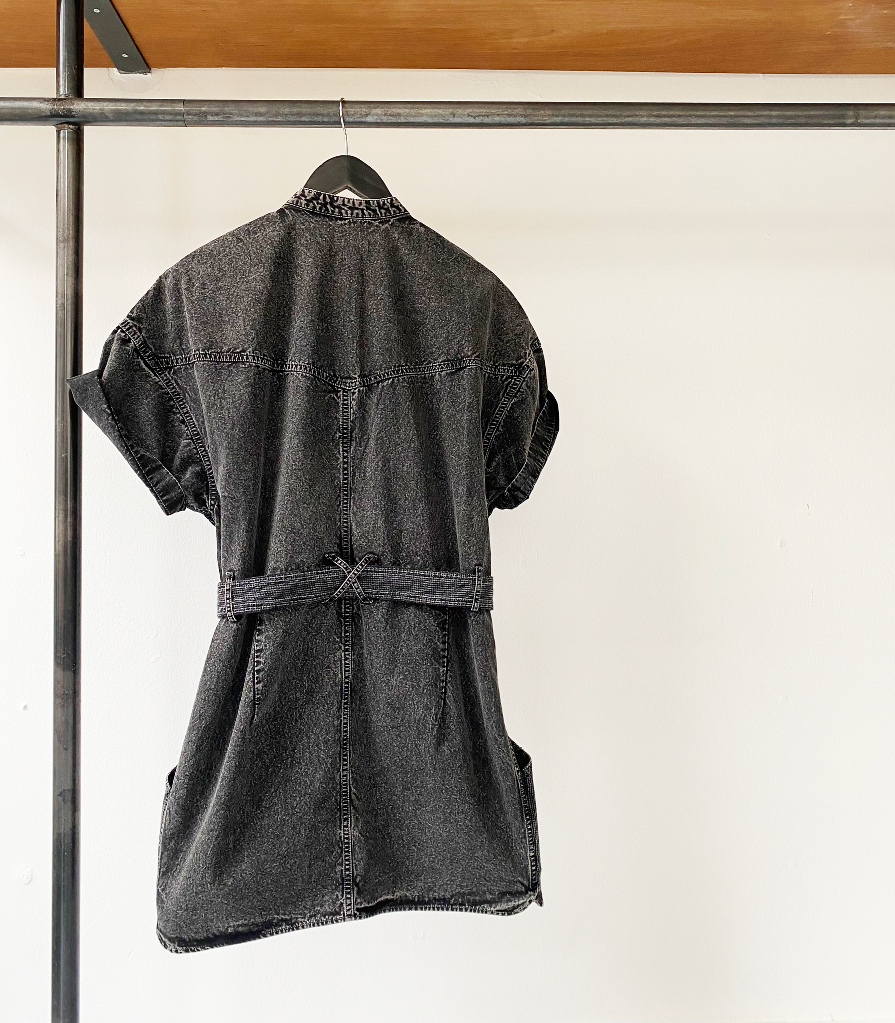 Isabel Marant faded black mesh button down dress size 38