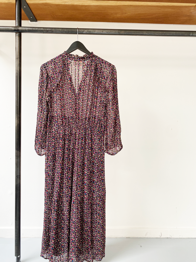 ba&sh midi dress with colored print size 2