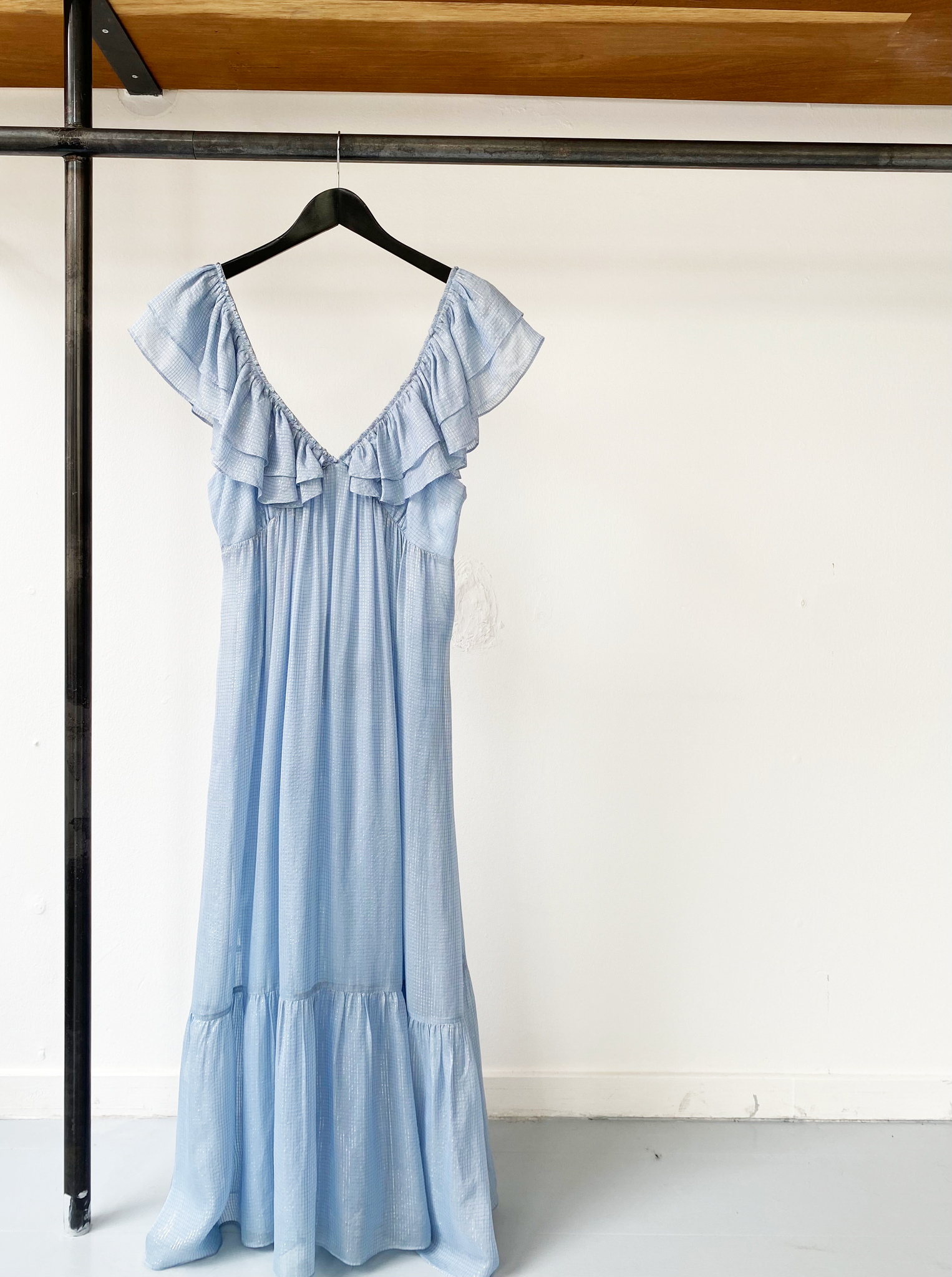 Masscob silk metalized maxi dress size S