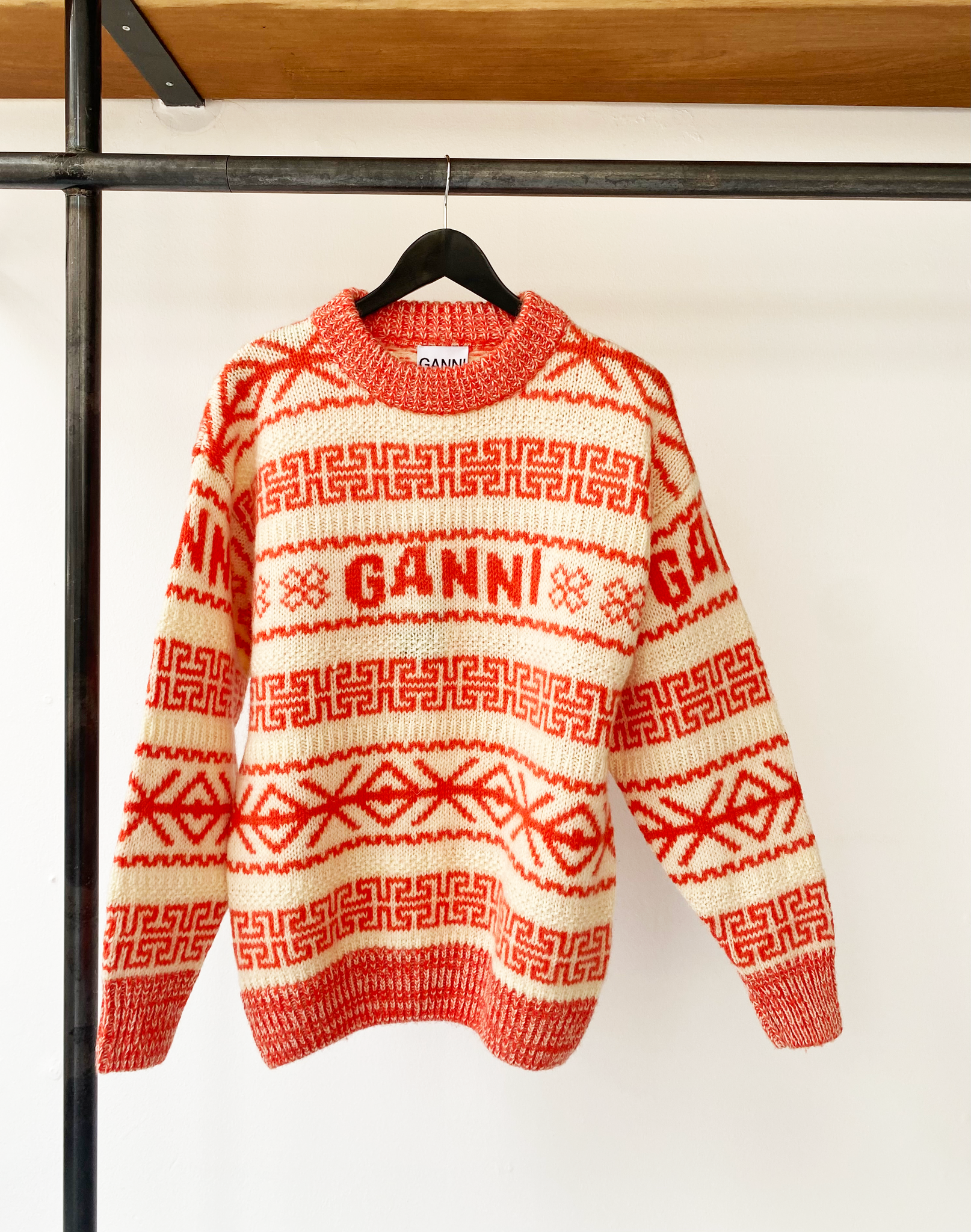 GANNI wool logo pullover size XS