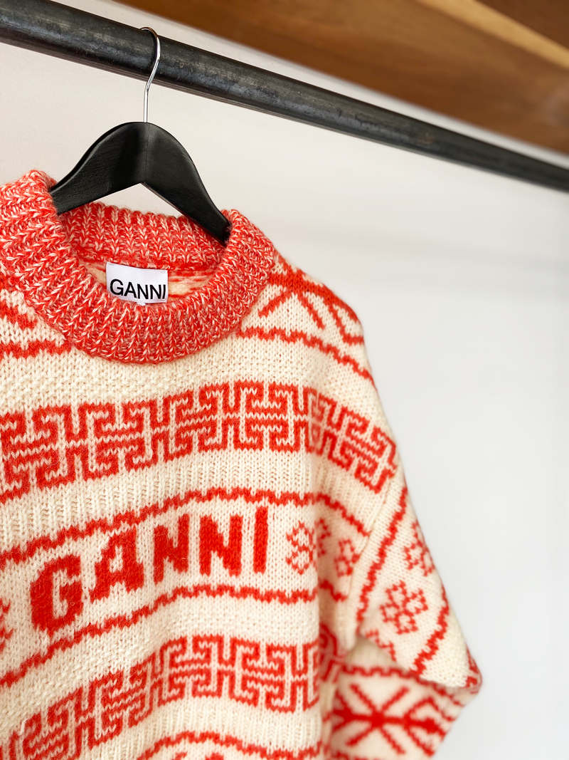 GANNI wool logo pullover size XS