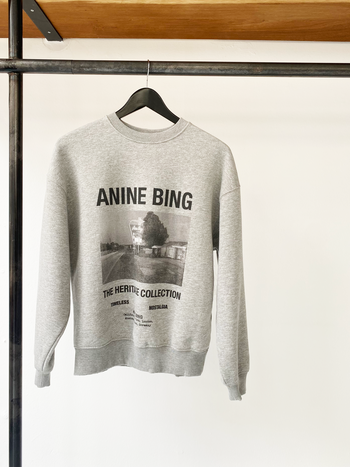 Anine Bing grey logo print sweater size XS