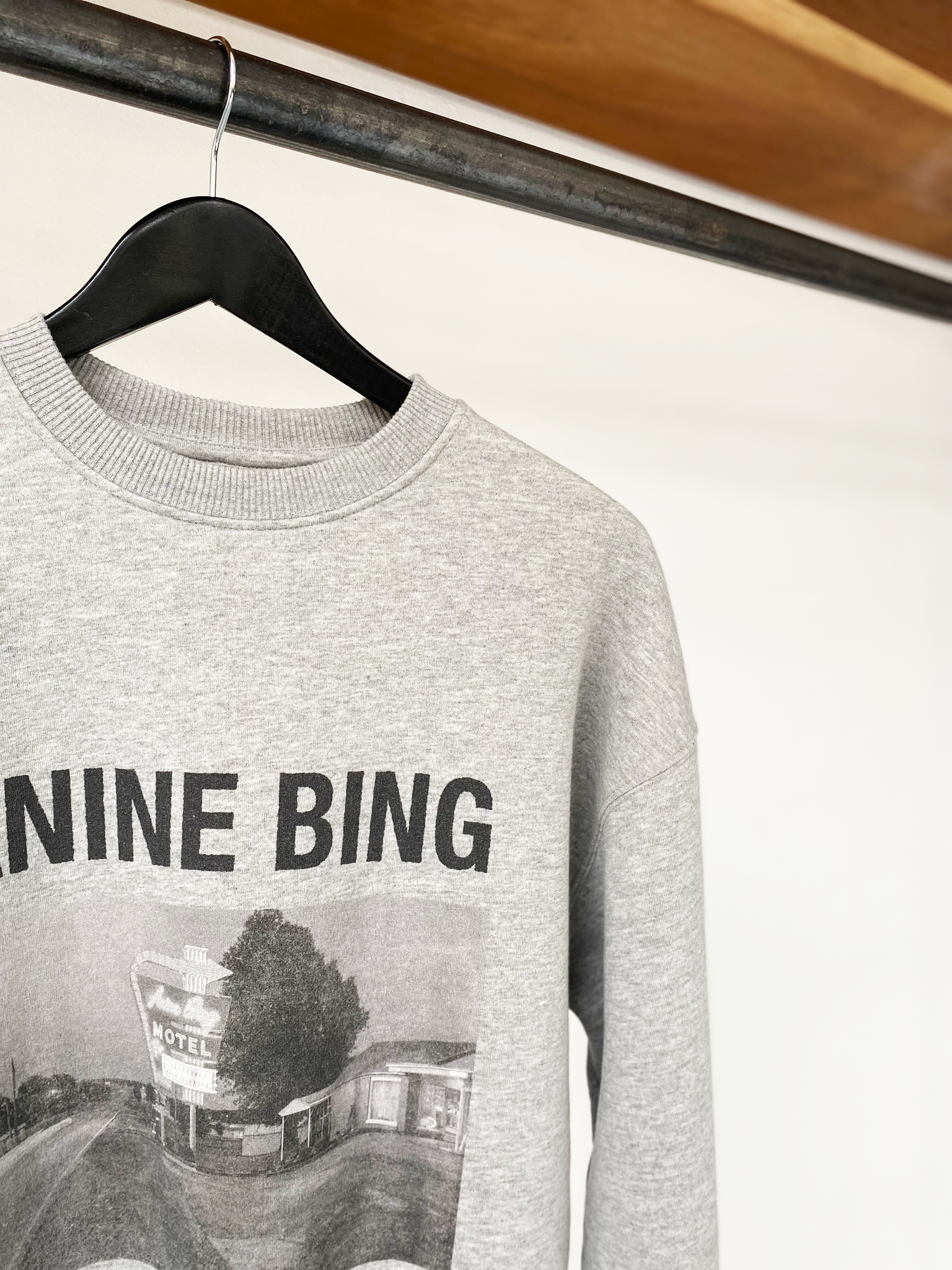 Anine Bing grey logo print sweater size XS