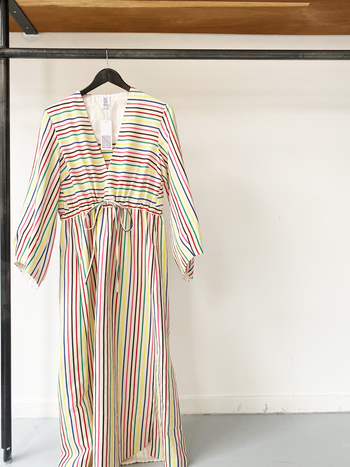 Rosie Assoulin striped v-neck maxi dress size 4