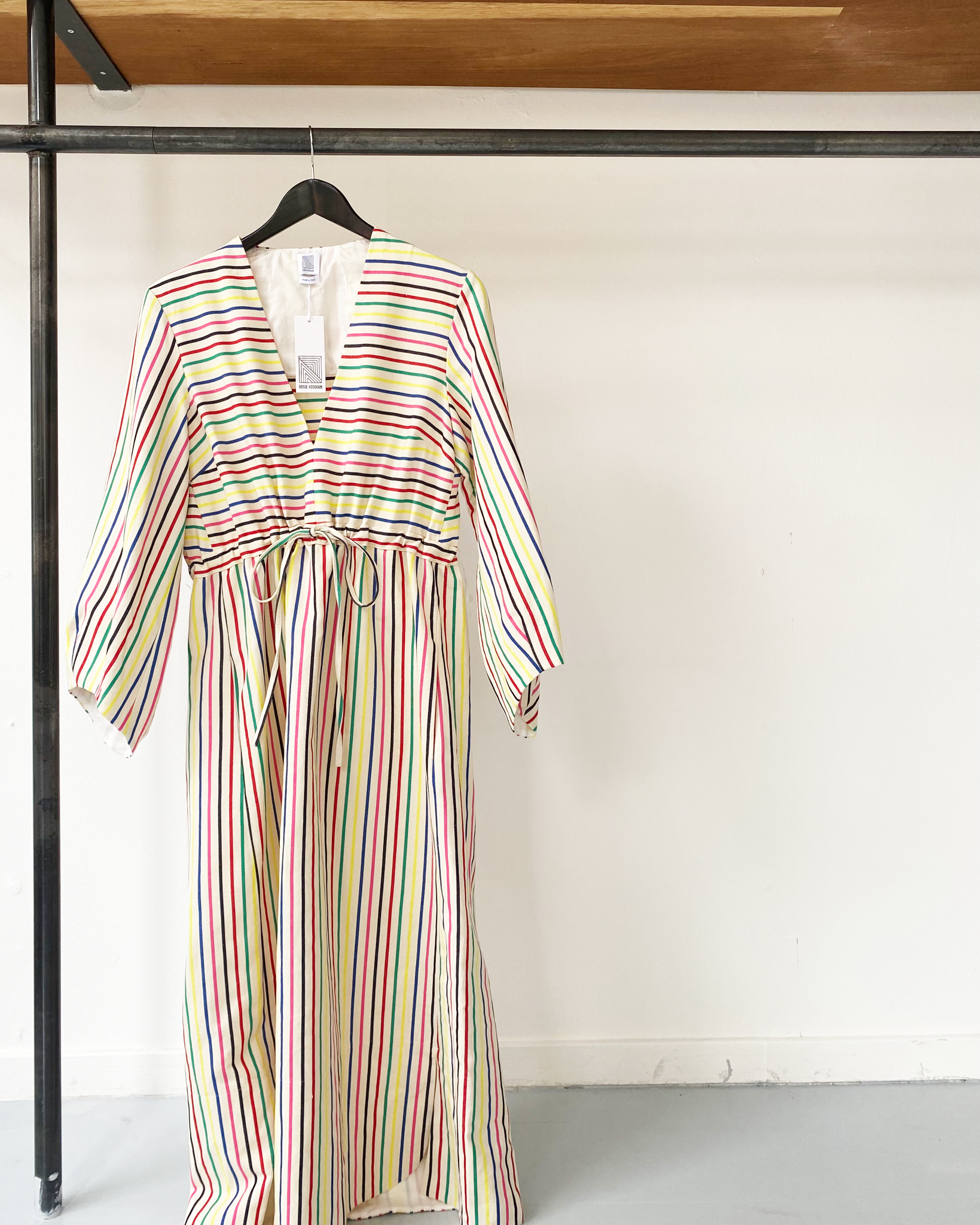 Rosie Assoulin striped v-neck maxi dress size 4