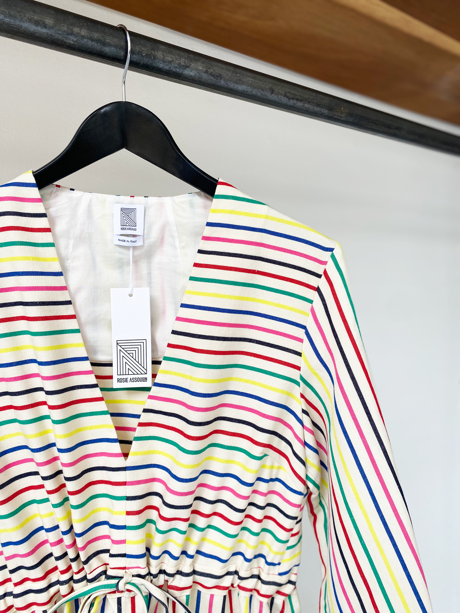 Rosie Assoulin striped v-neck maxi dress size 4