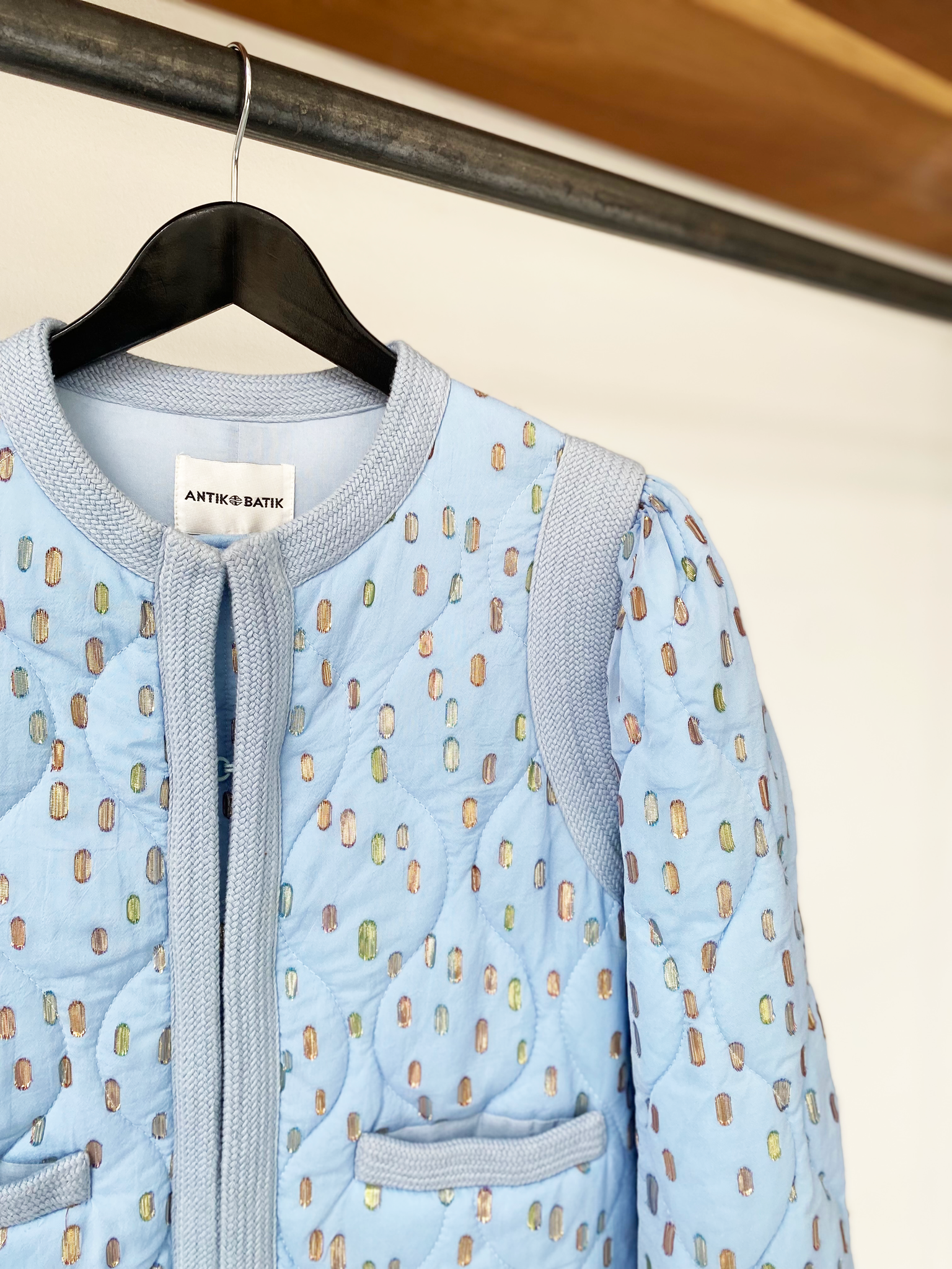 Antik Batik quilted mettalized jacket size XS