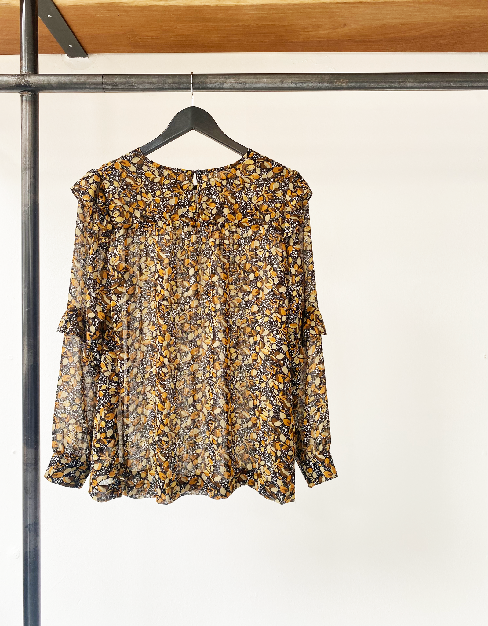 ba&sh leaf print top size 2