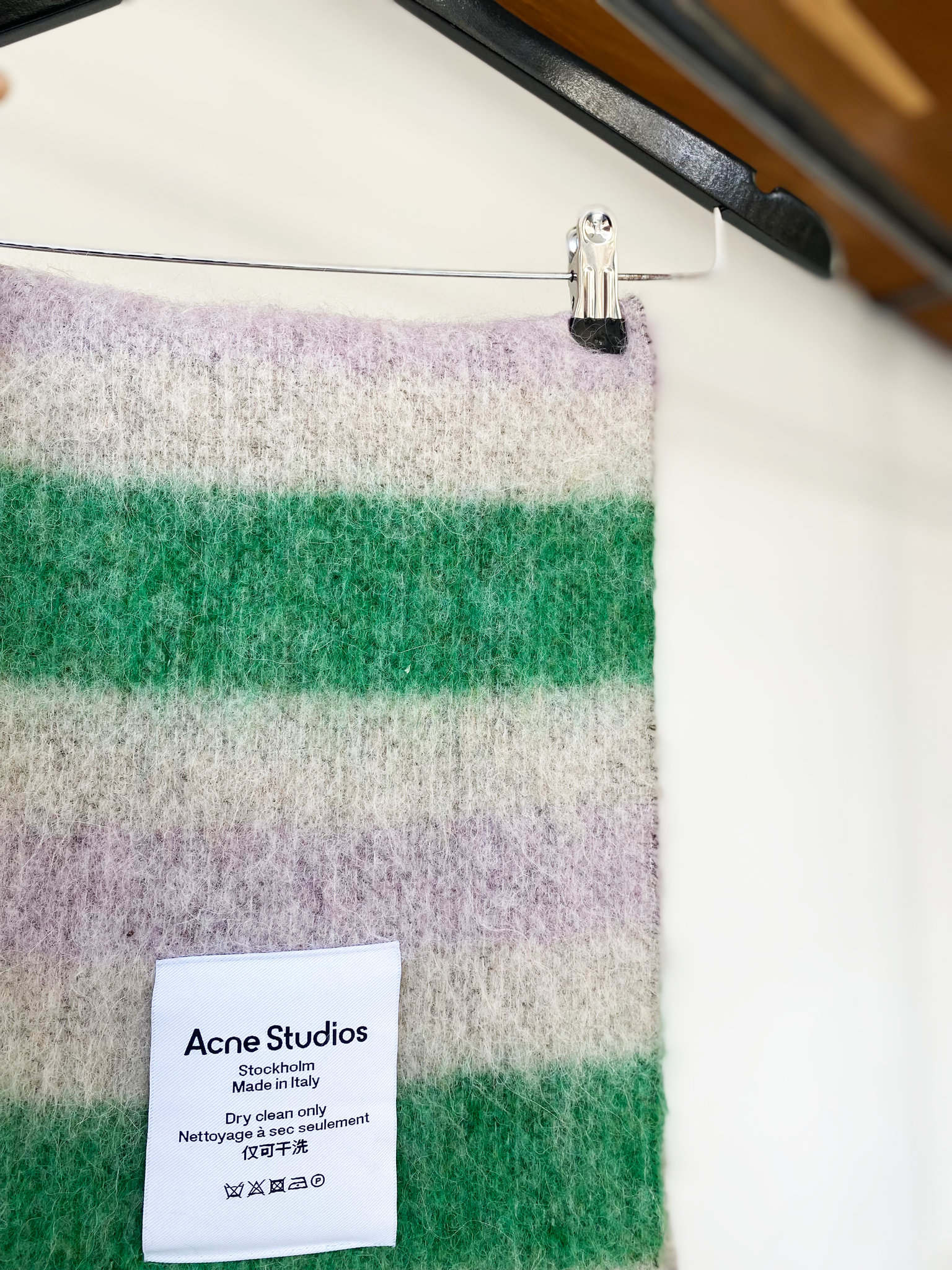 Acne Studios wool pastel striped scarf