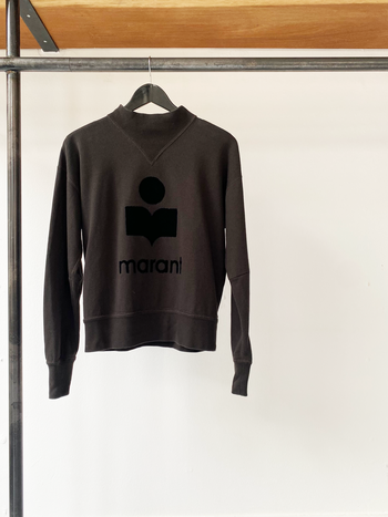 Isabel Marant Étoile black flock logo sweater size 36