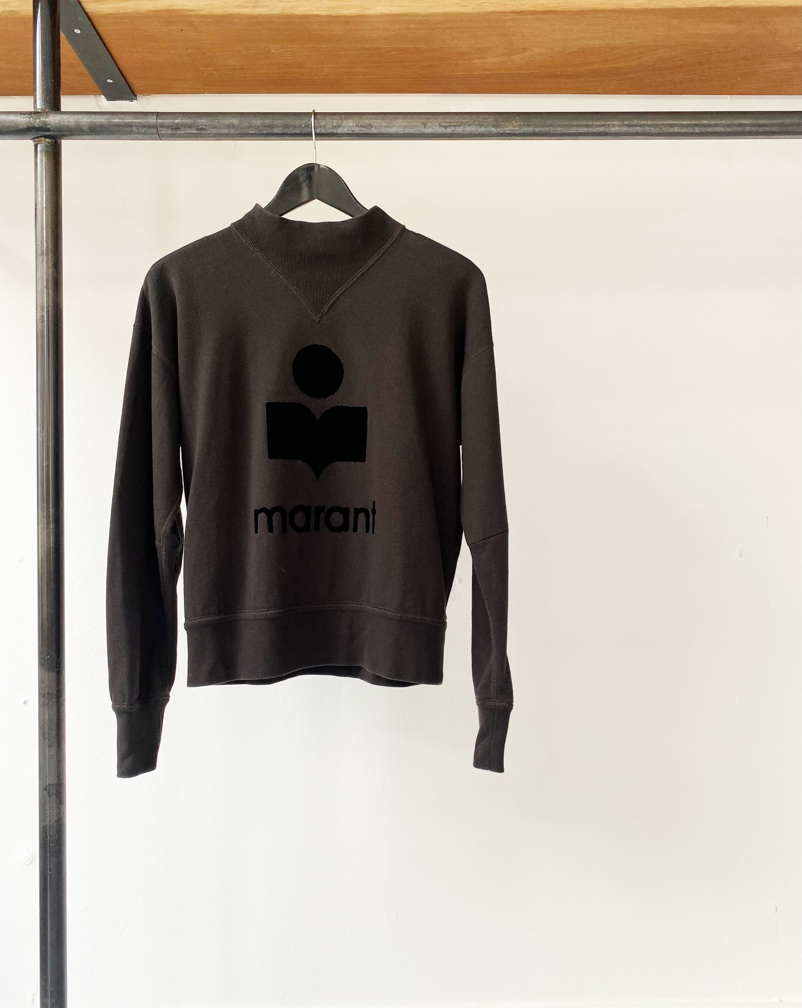 Isabel Marant Étoile black flock logo sweater size 36
