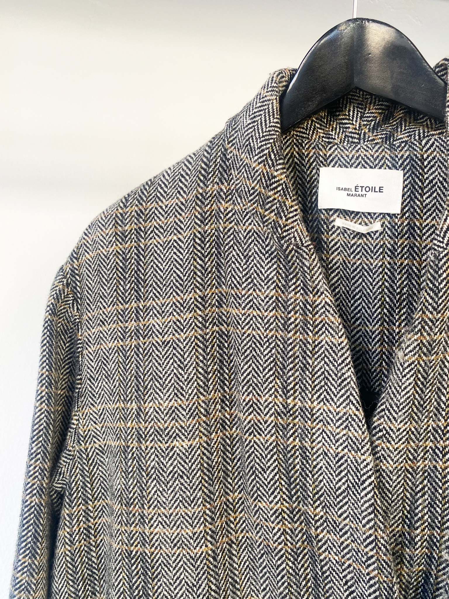 Isabel Marant Étoile wool neutral checked coat size 36