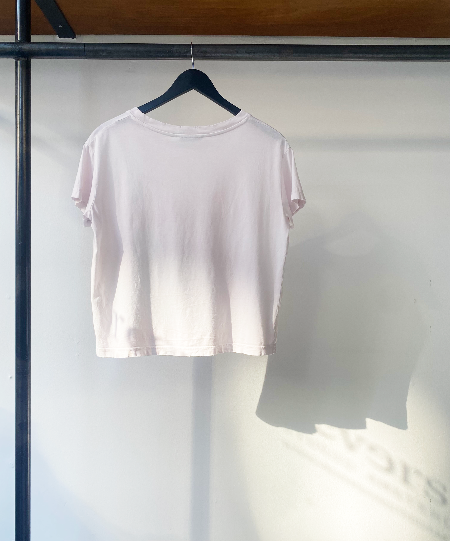 Acne Studios pink cropped logo tee size M