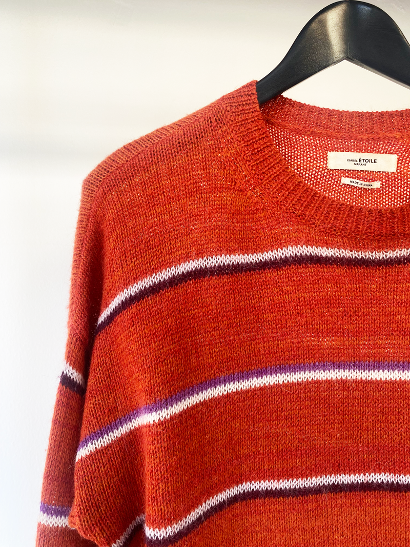 Isabel Marant Étoile orange striped knit sweater size 38