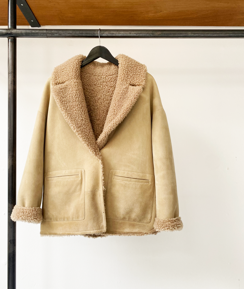 ba&sh reversible shearling coat size S