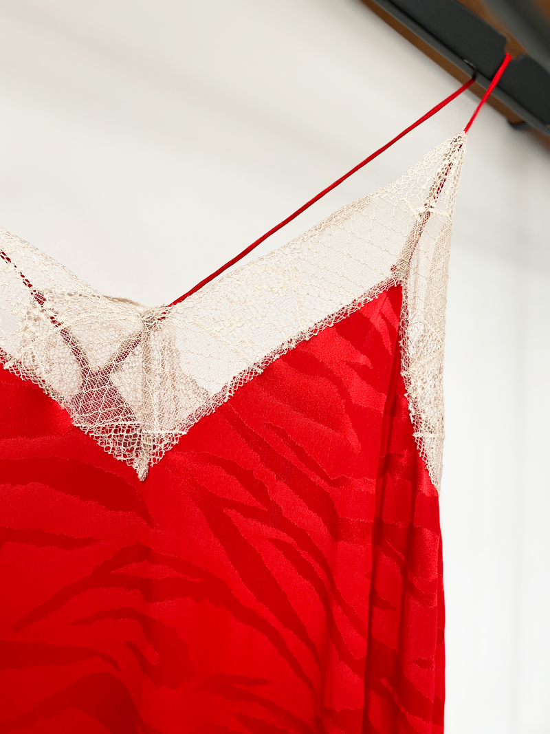 Zadig & Voltaire red silk slip dress size S