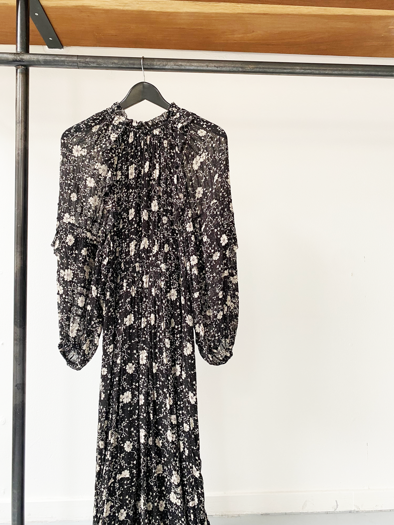 Isabel Marant Étoile black floral maxi dress size 38
