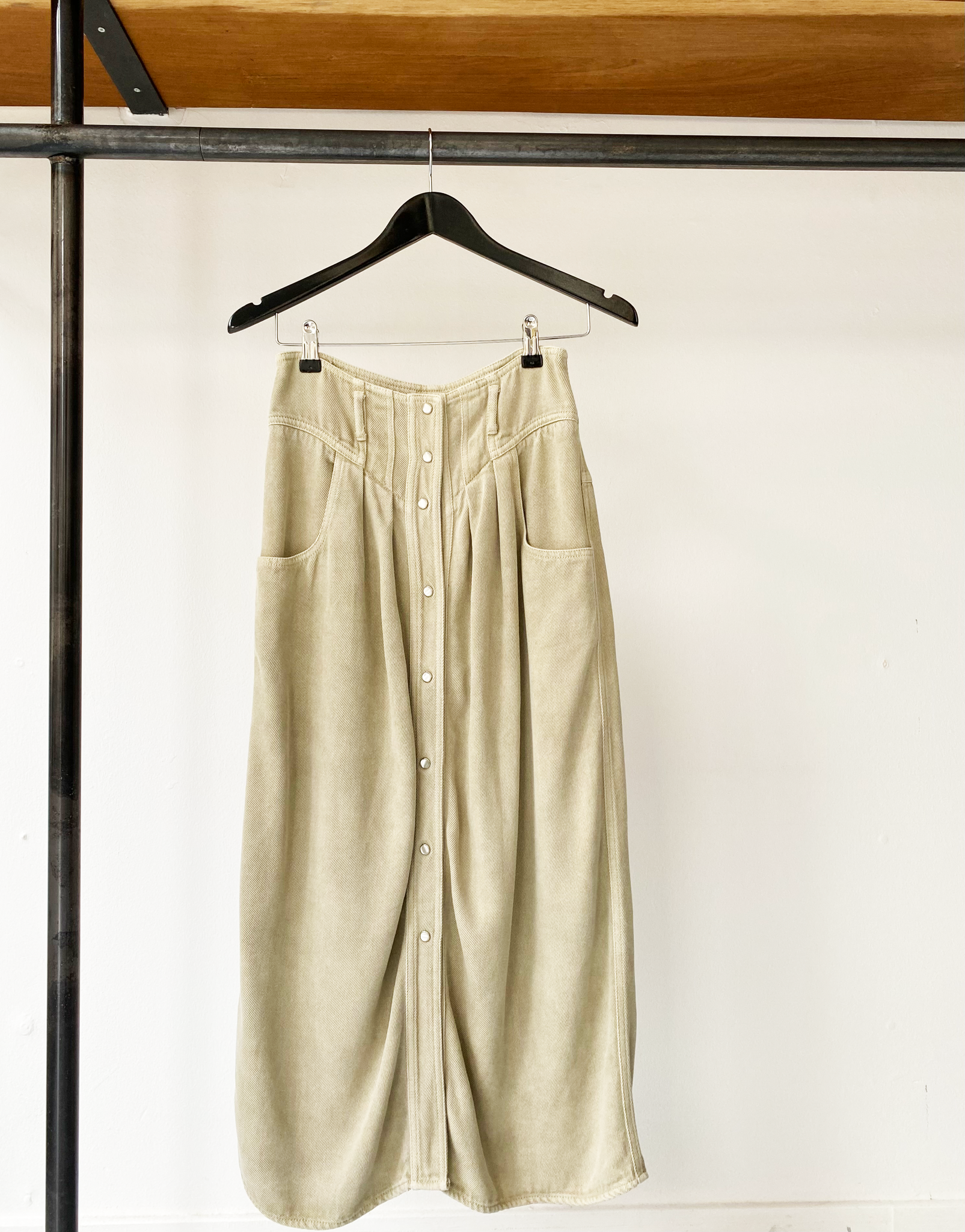 Isabel Marant Étoile beige denim button down skirt size 36