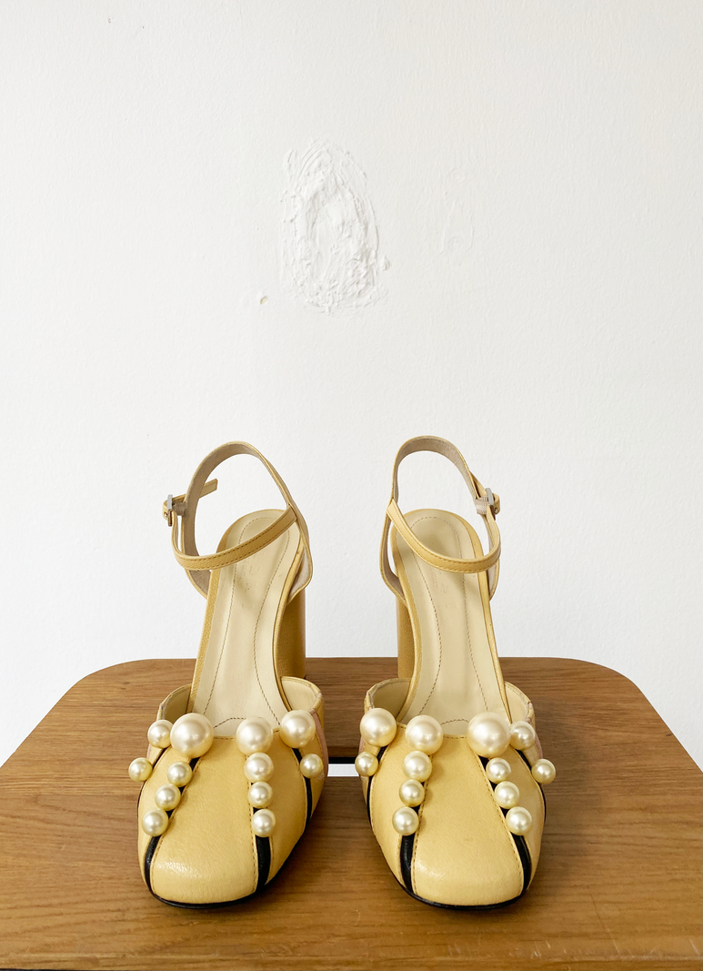 Marni leather pearl sandals size 36