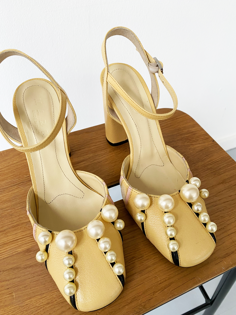 Marni leather pearl sandals size 36
